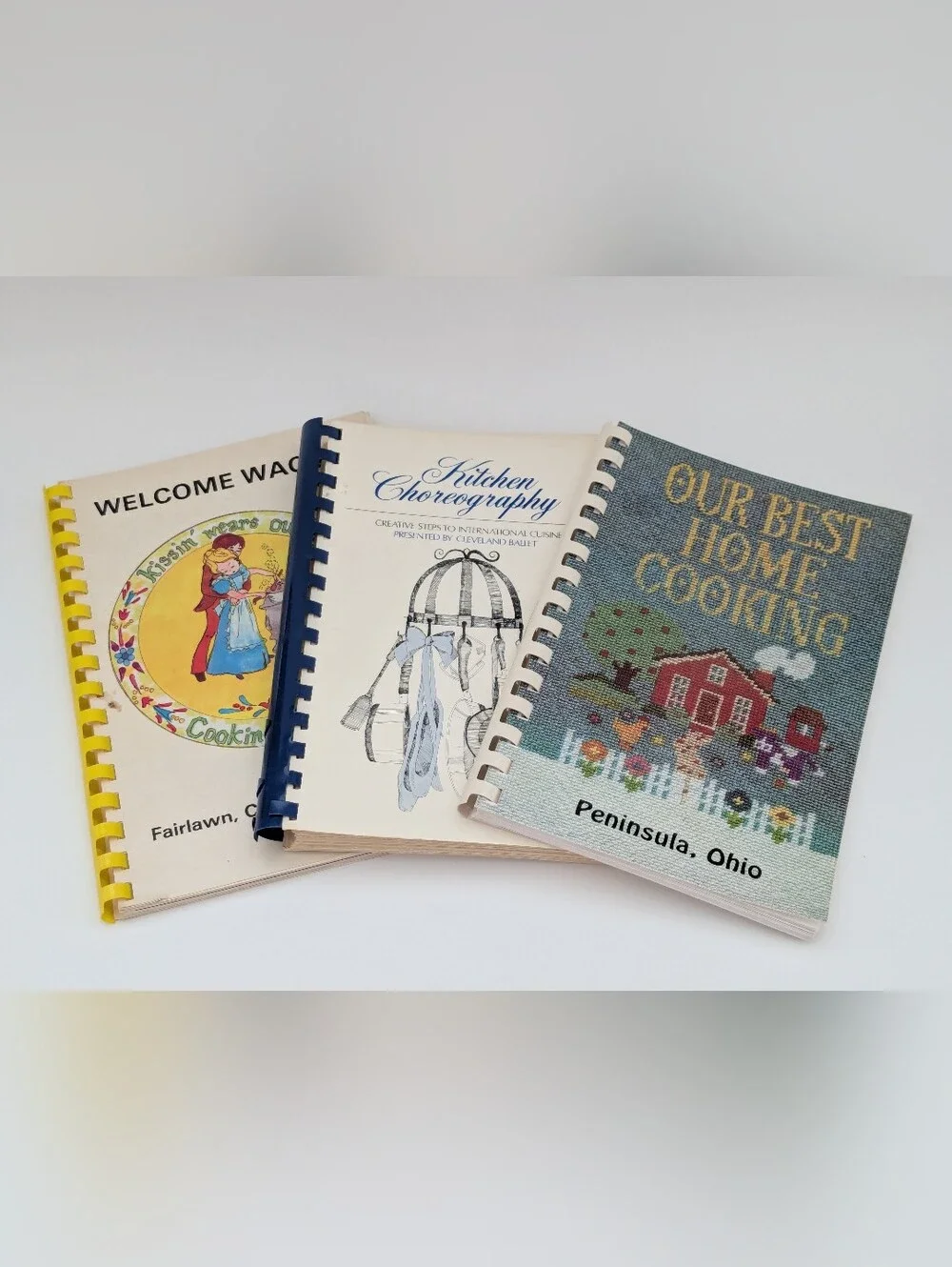 Vintage Ohio Community Cookbooks - Set of 3: Cleveland Ballet, Peninsula, Akron